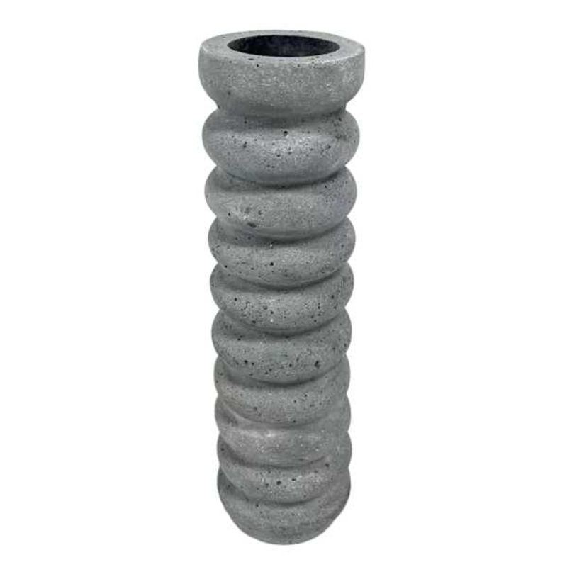 Grey Polystone Tealight Candle Holder, 9″