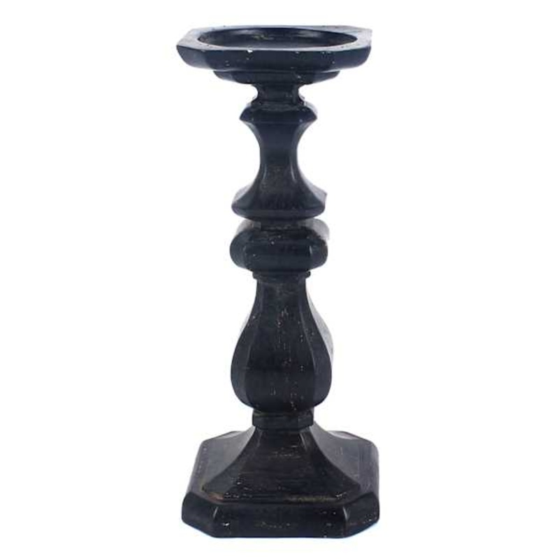 Black Candle Holder, 10″