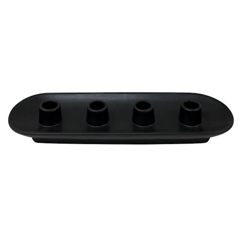 Black Ceramic Taper Candle Holder, 13×4