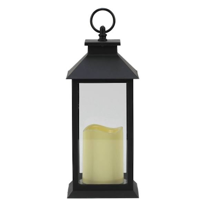 Black LED Lantern, 12″