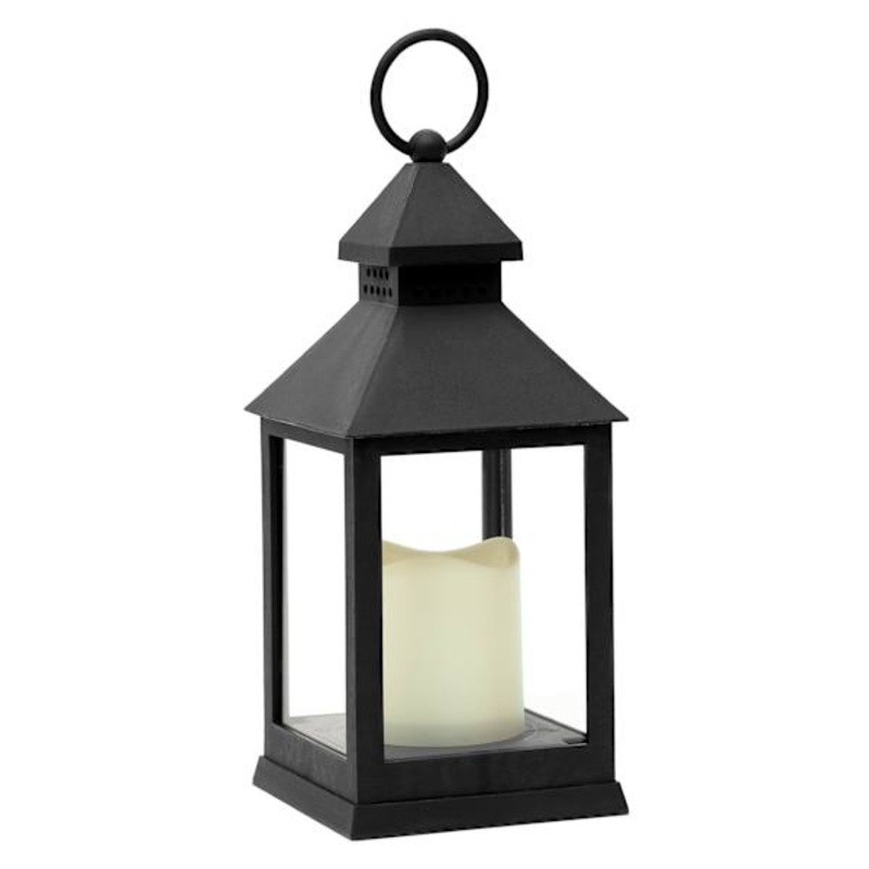 Black LED Lantern, 9.5″