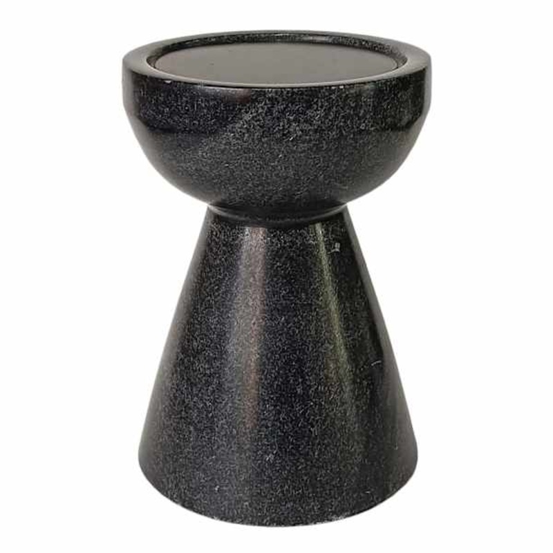 Black Marble Pillar Candle Holder, 6″