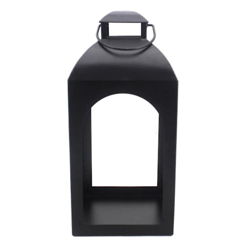 Black Metal Arch Lantern, 17″