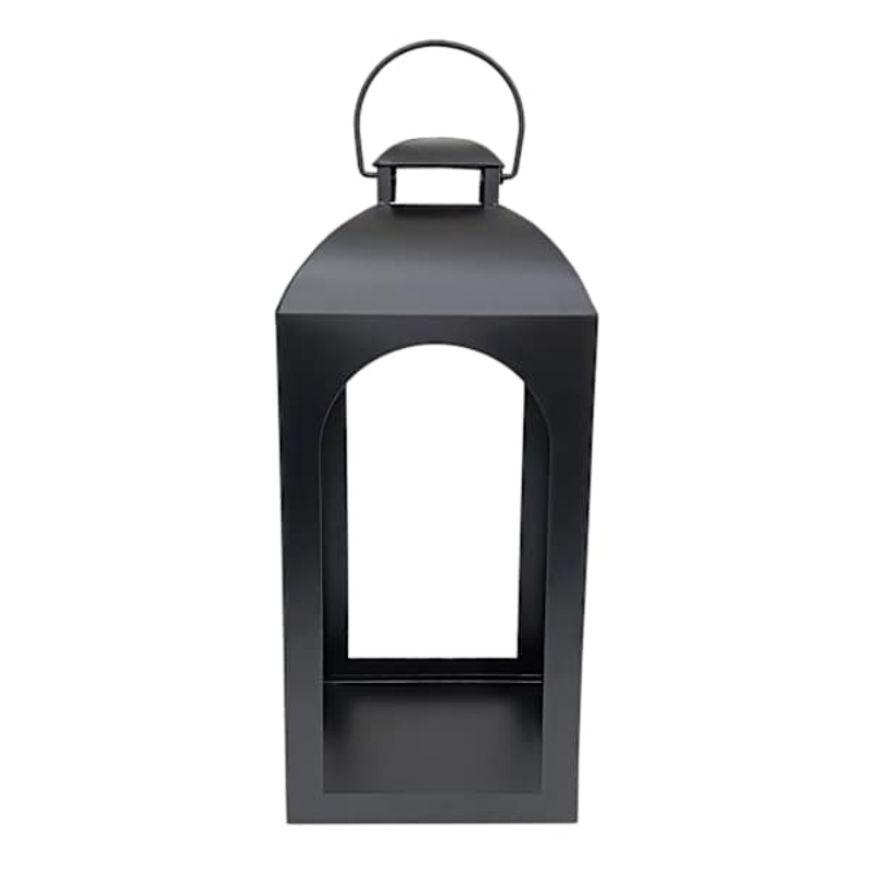 Black Metal Arch Lantern, 21″