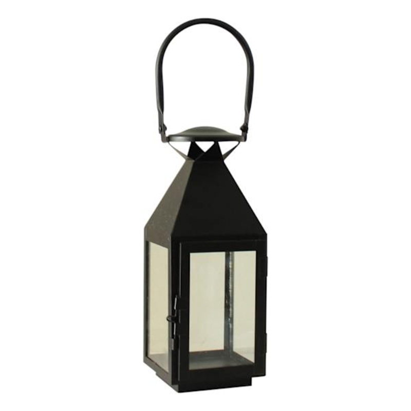 Black Metal Lantern, 13″