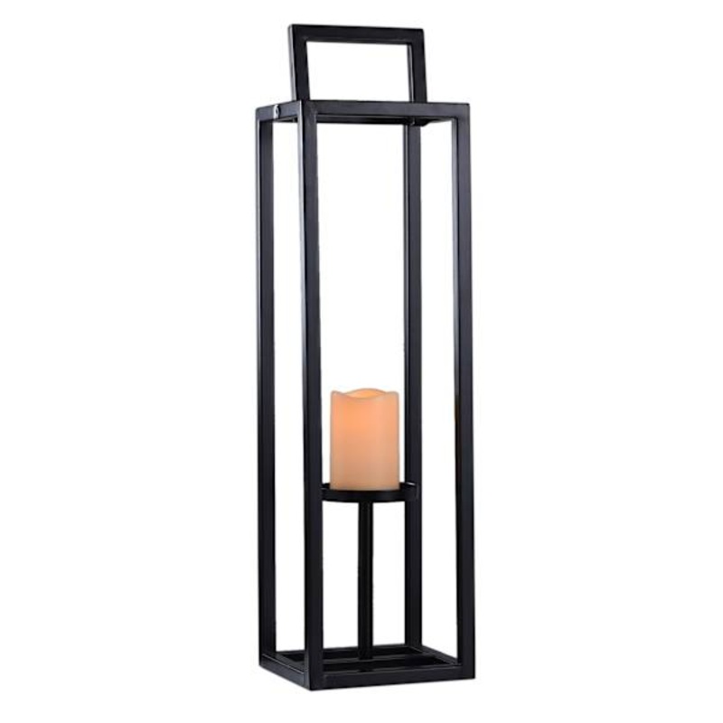 Black Metal Lantern, 24.8″