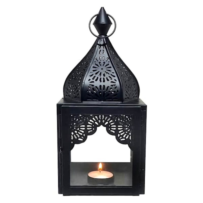 Black Metal Lantern, 9.5″