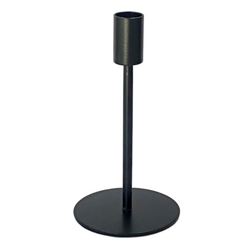 Black Metal Taper Candle Holder, 7″