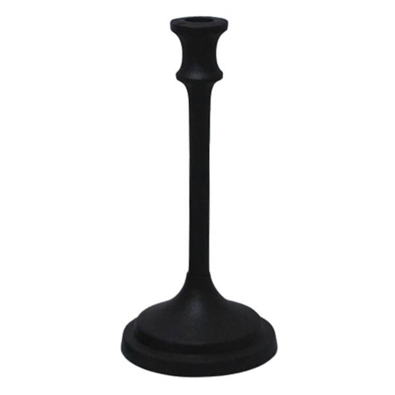 Black Metal Taper Candle Holder, 9.5″