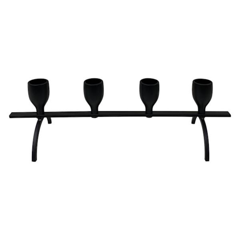 Black Metal Taper Candle Holders, 11.8″