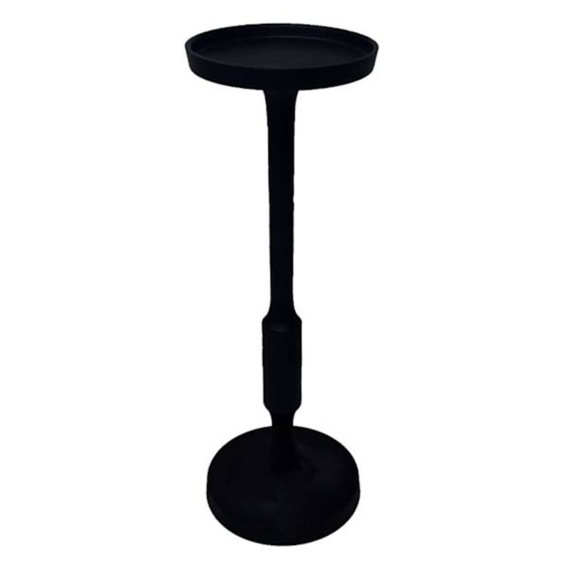 Black Pillar Candle Holder, 12″