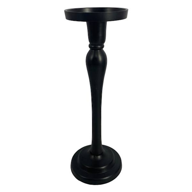 Black Pillar Candle Holder, 12.2″