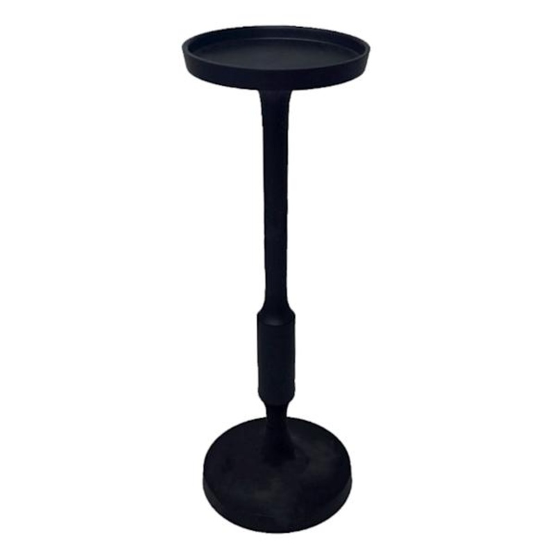Black Pillar Candle Holder, 8″