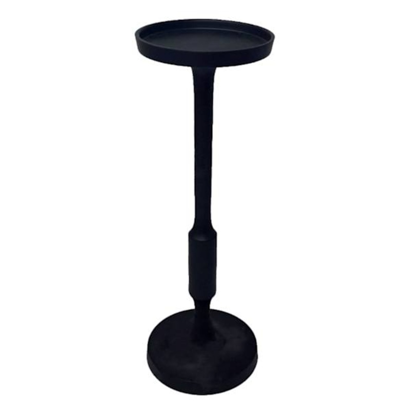 Black Pillar Candle Holder, 9.8″