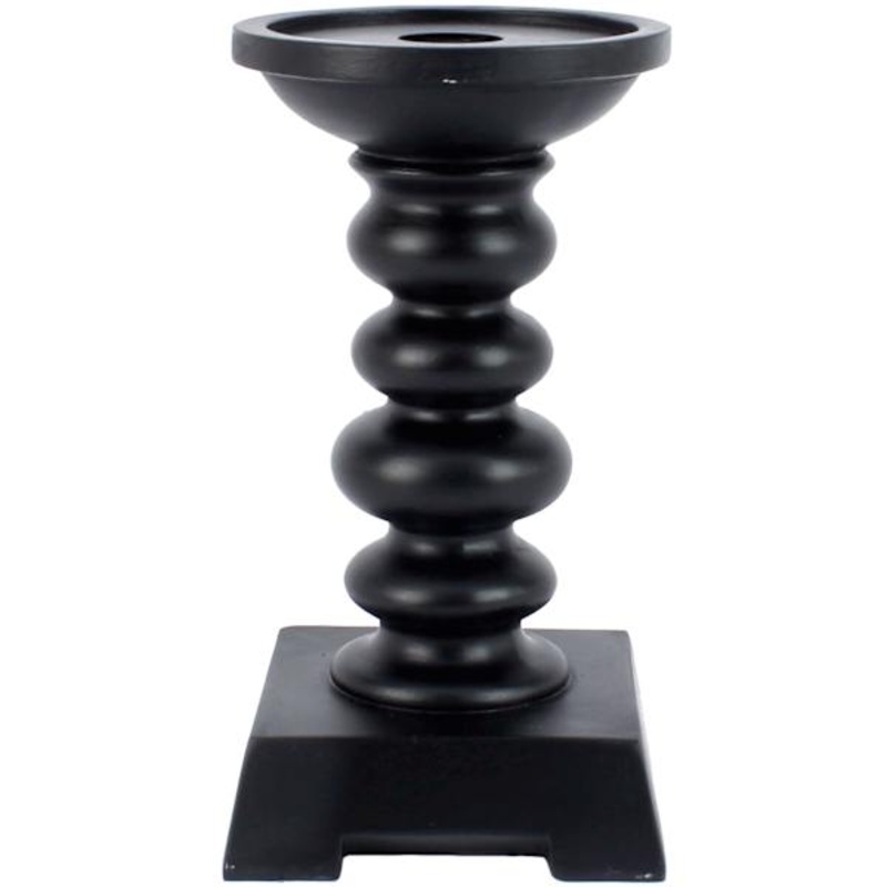Black Spindle Pillar Candle Holder, 4×7
