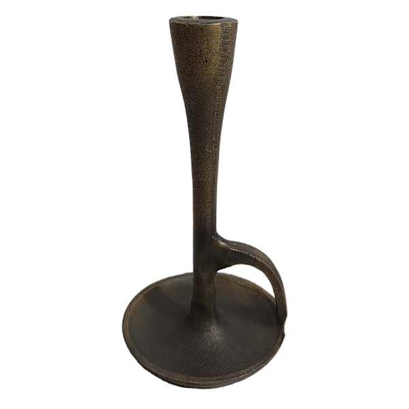 Bronze Cast Iron Taper Candle Holder, 8″