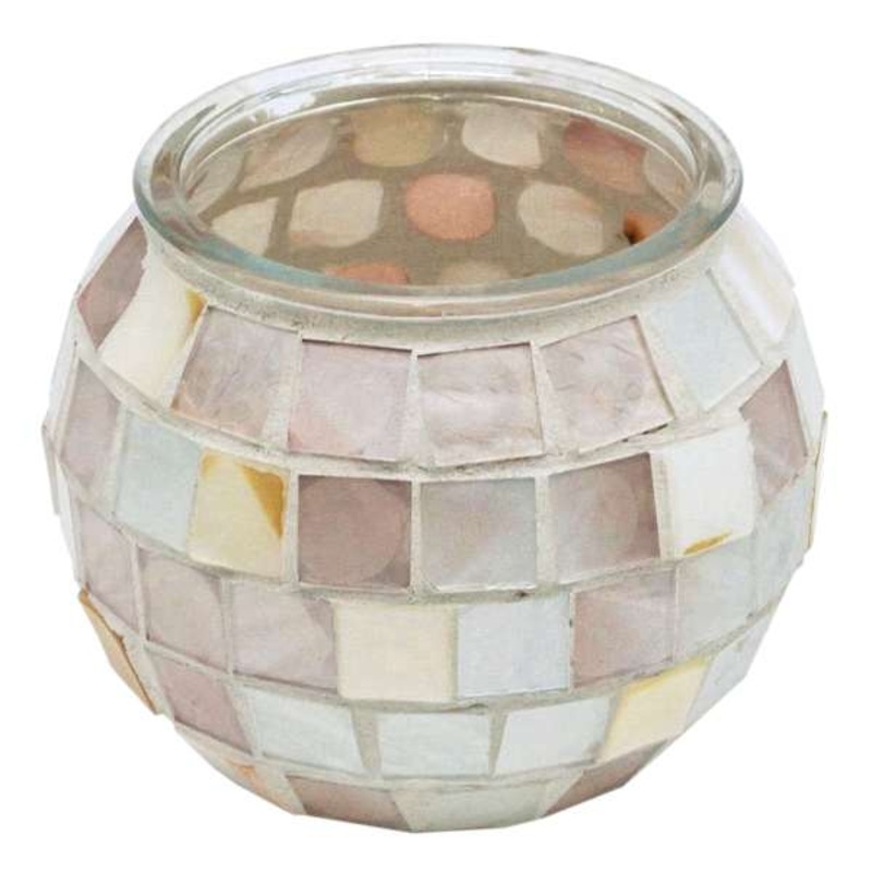 Brown Glass Votive Candle Holder, 2.8″