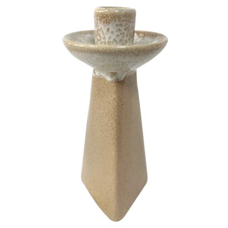 Brown Glaze Taper Candle Holder, 5.5″