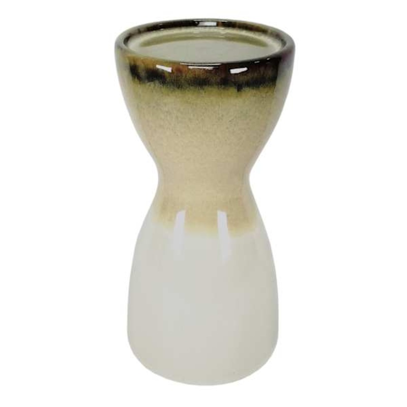 Brown Reactive Glaze Pillar Candle Holder, 8″