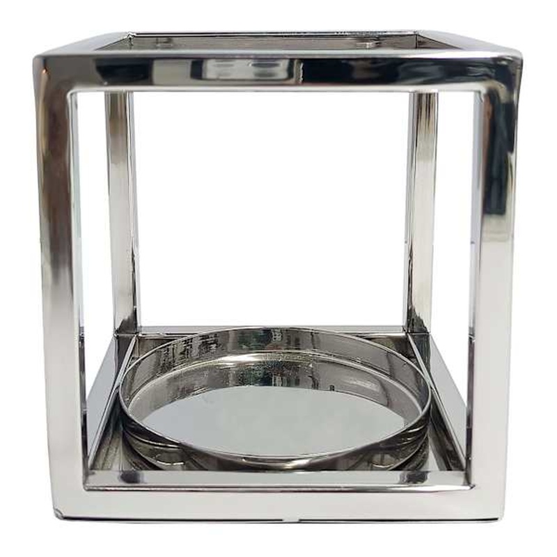 Chrome Hurricane Candle Holder, 5″