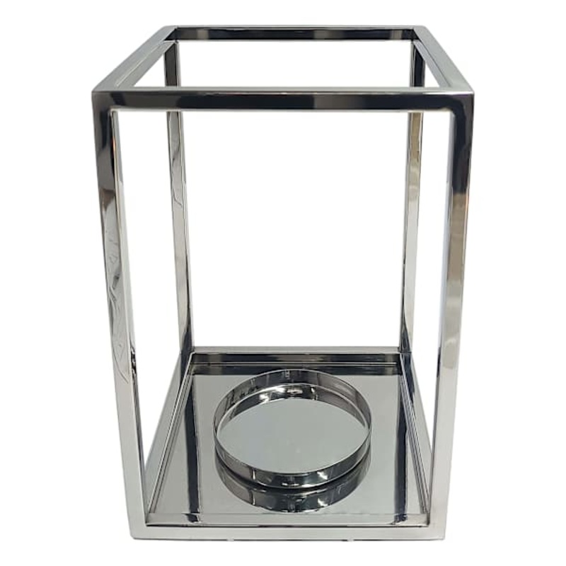 Chrome Hurricane Candleholder, 10″