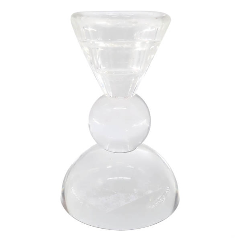 Clear Crystal Glass Taper Candle Holder, 4.5″