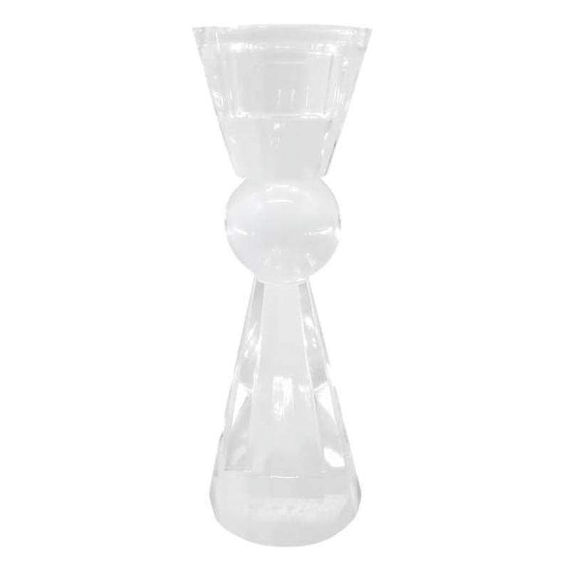 Clear Crystal Glass Taper Candle Holder, 7″