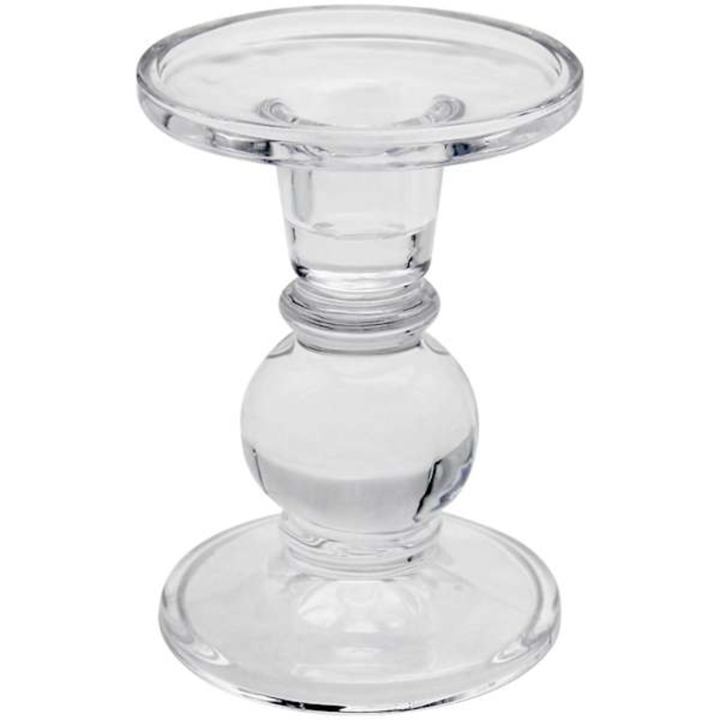 Clear Dual Purpose Pillar & Taper Candle Holder, 5″