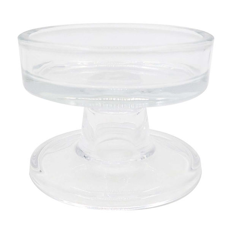 Clear Glass Candle Holder, 4″