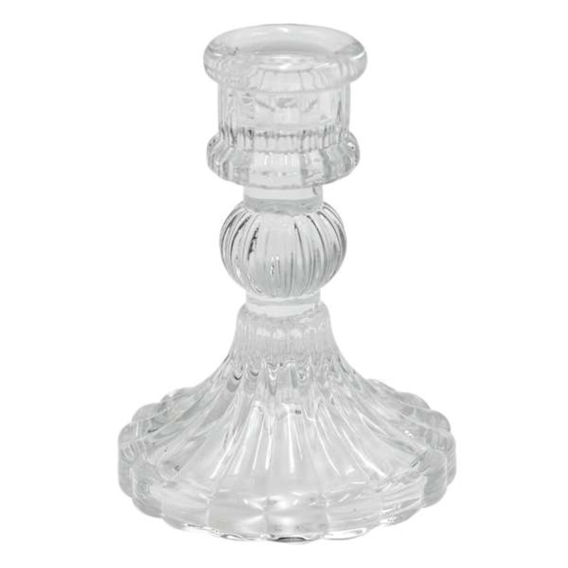 Clear Glass Taper Candle Holder, 3×4