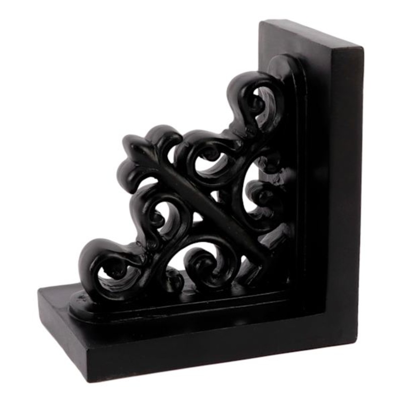 1-Piece Black Scrolled Bookend, 5.5″
