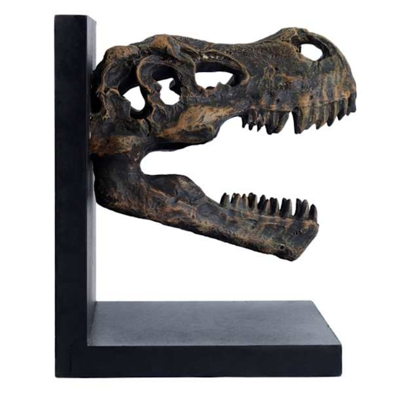 1-Piece Bronze T-Rex Fossil Head Bookend, 7″