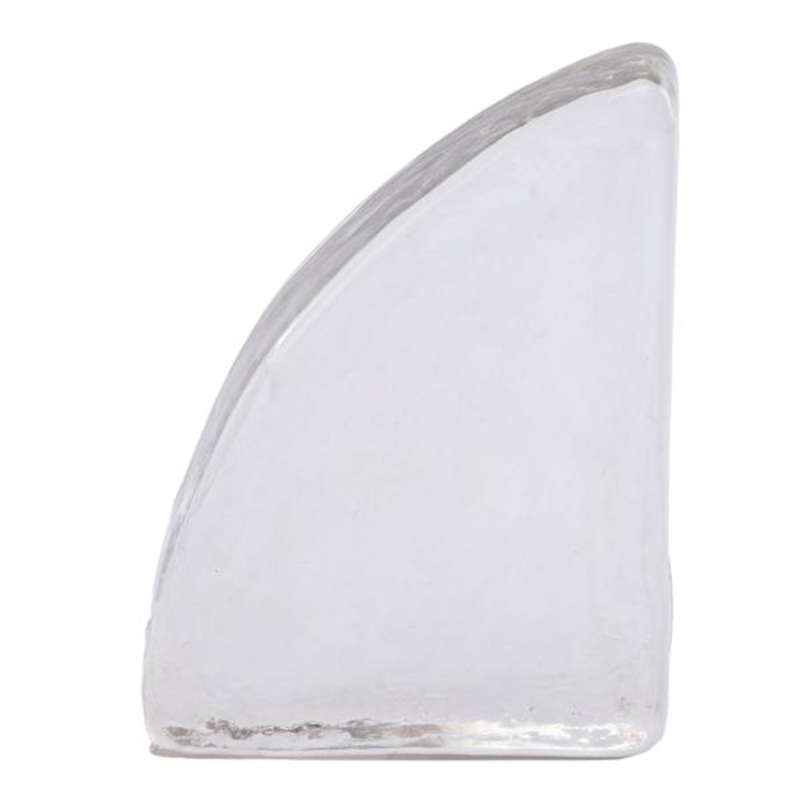 1-Piece Clear Glass Bookend, 6″