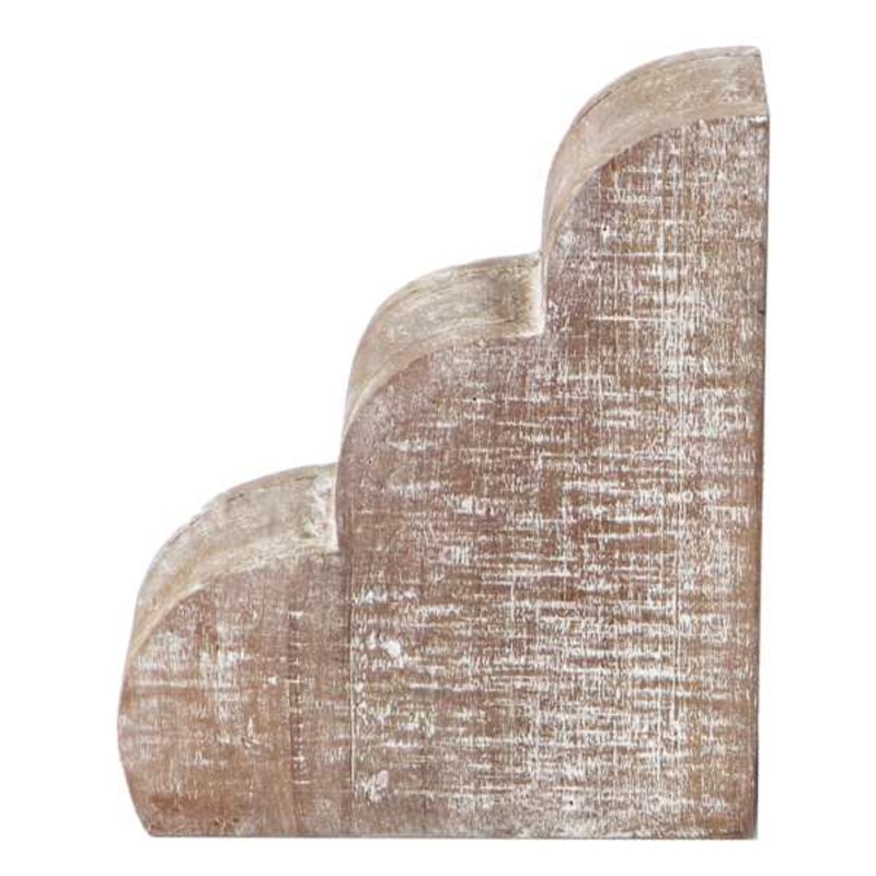 1-Piece Rustic Wood Bookend, 6″