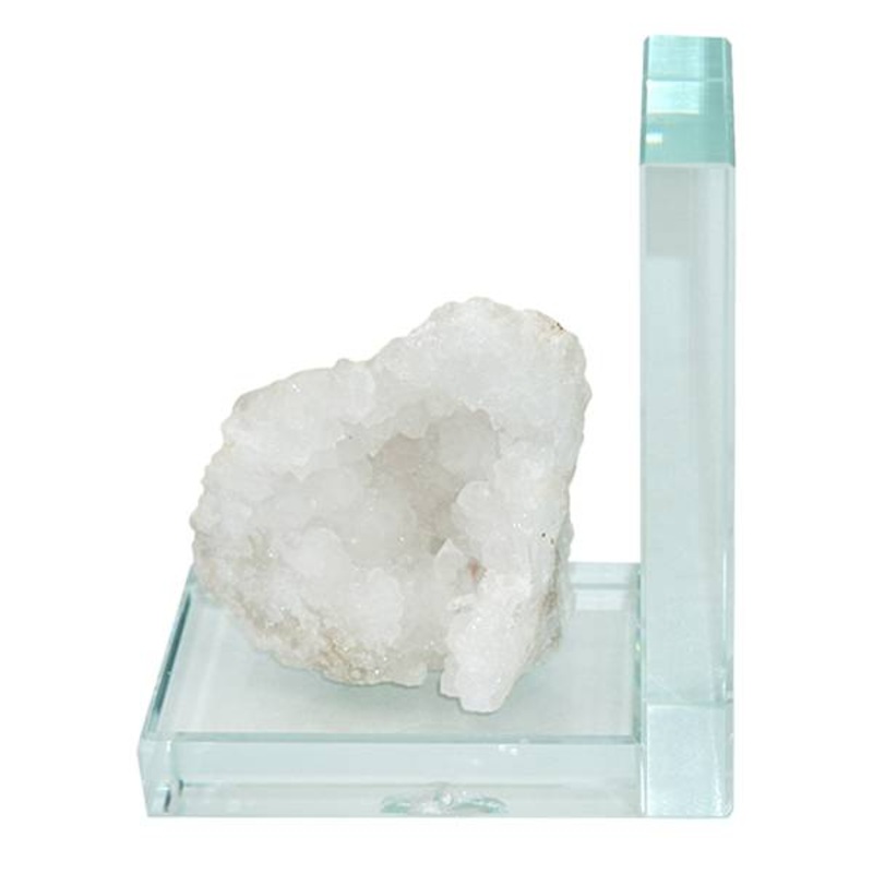 1-Piece White Geode Bookend, 5.5″