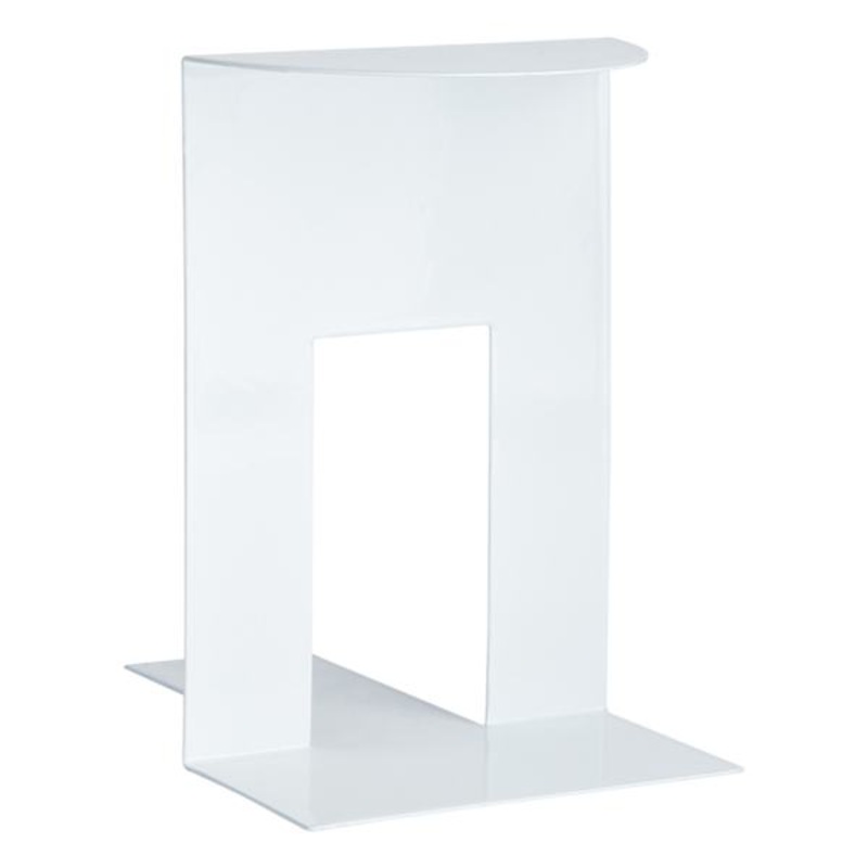 1-Piece White Metal Bookend, 7″