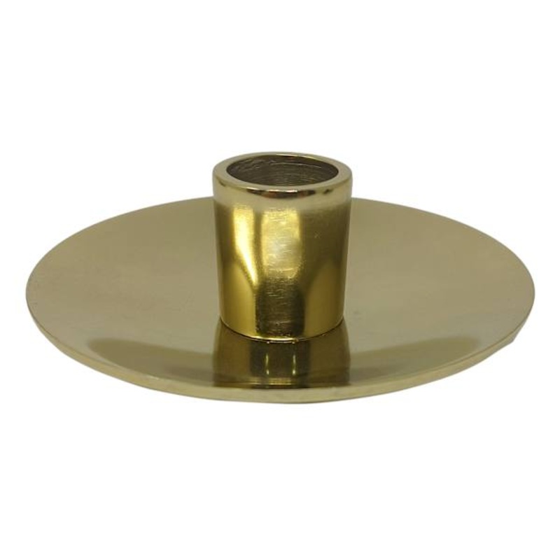 Antique Gold Plate Taper Candle Holder, 4″