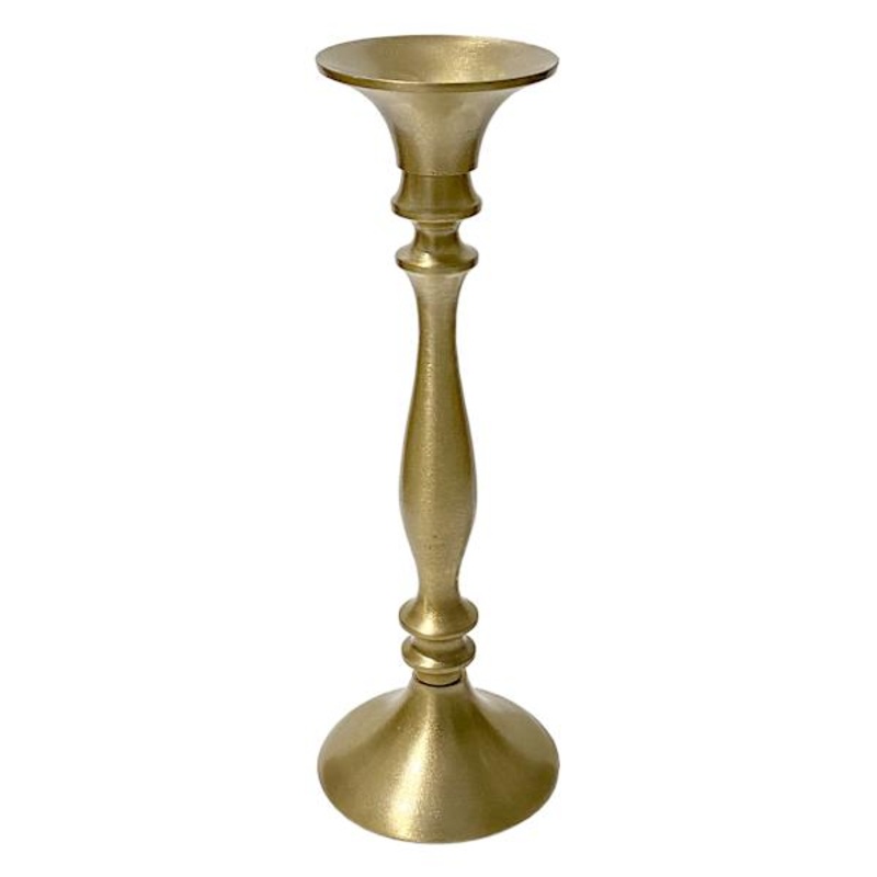 Antique Gold Taper Candle Holder, 11″