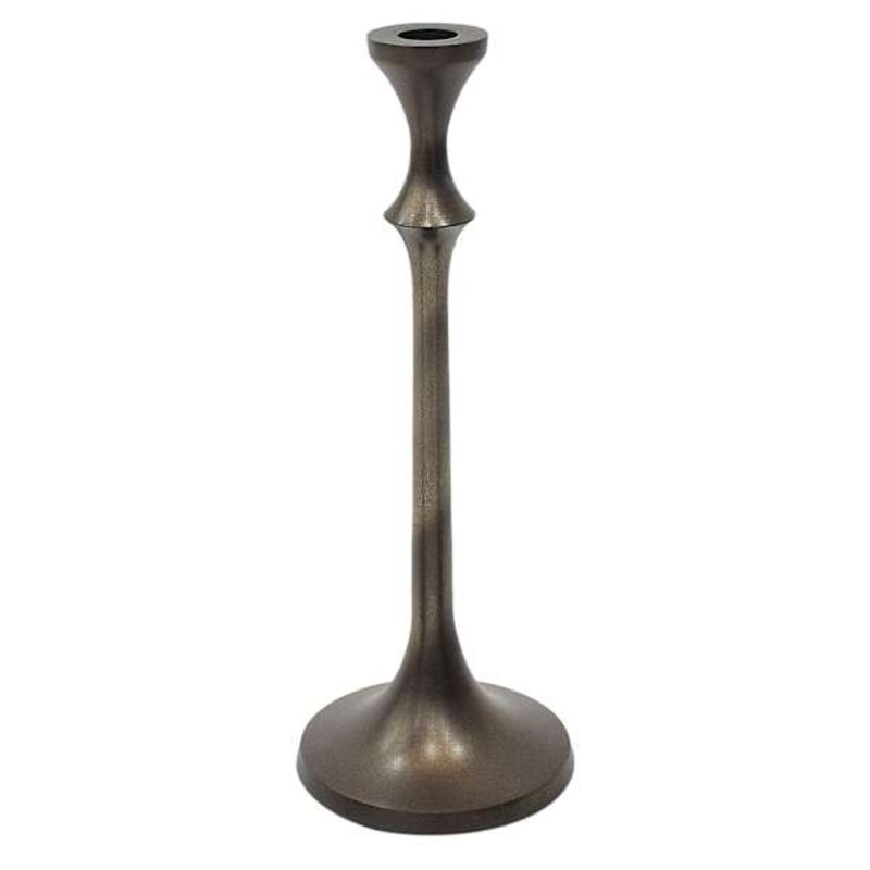 Antique Gold Taper Candle Holder, 11.7″