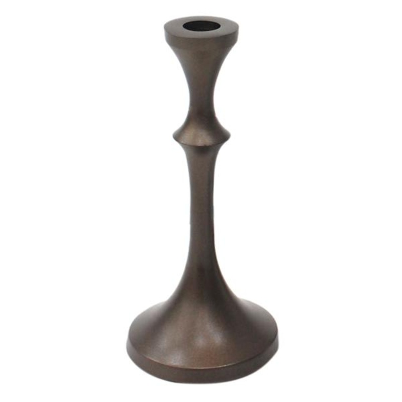 Antique Gold Taper Candle Holder, 8″