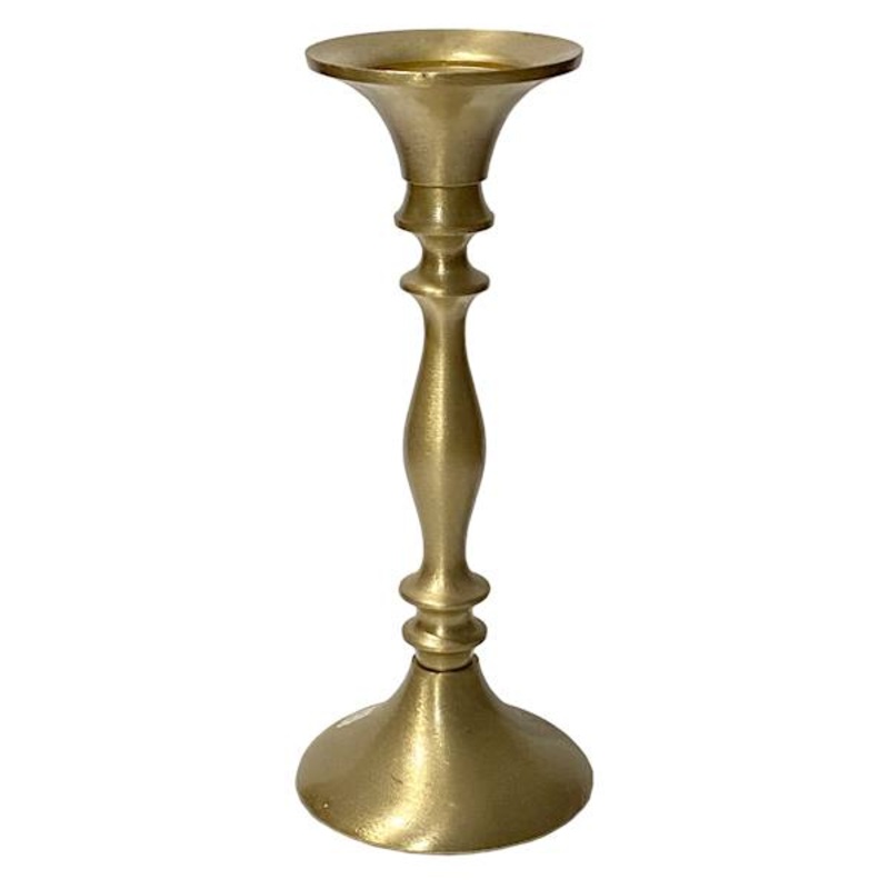 Antique Gold Taper Candle Holder, 9.5″