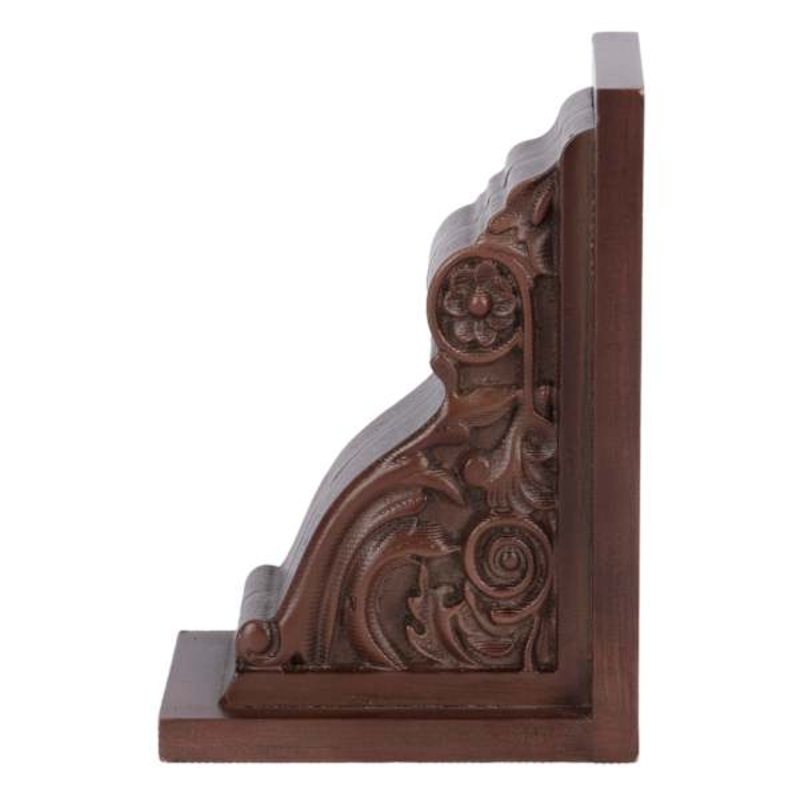 Found & Fable Wood Scroll Bookend, 6.9″
