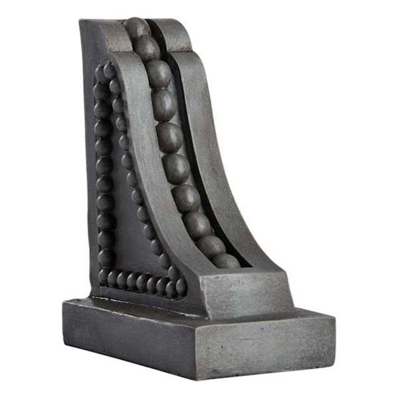 Grey Beaded Wood Bookend, 6″