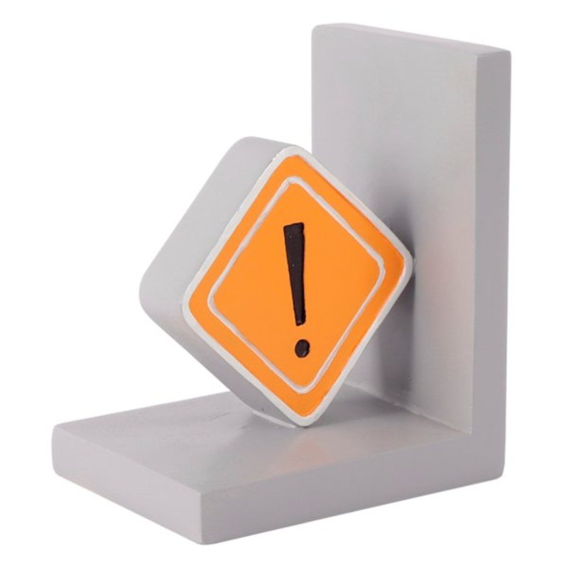 Warning Sign Bookend, 5″