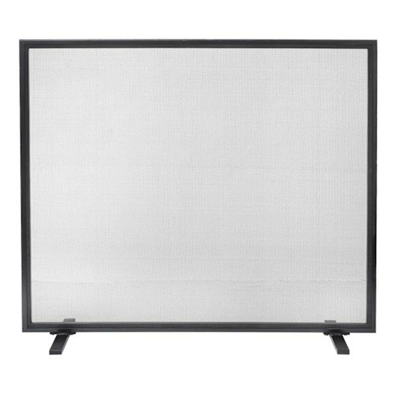 37X32 Black Rectangular Metal Fireplace Screen