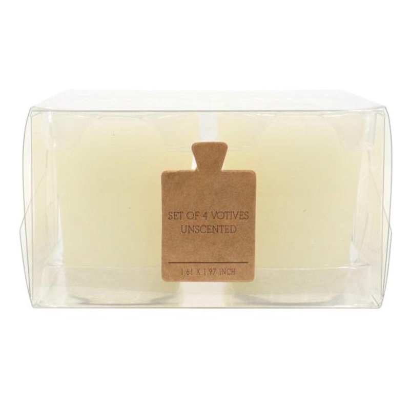 4-Pack Ivory Unscented Votive Candles
