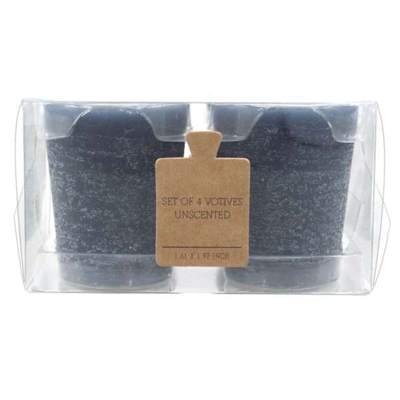 4-Pack Navy Blue Unscented Votive Candles