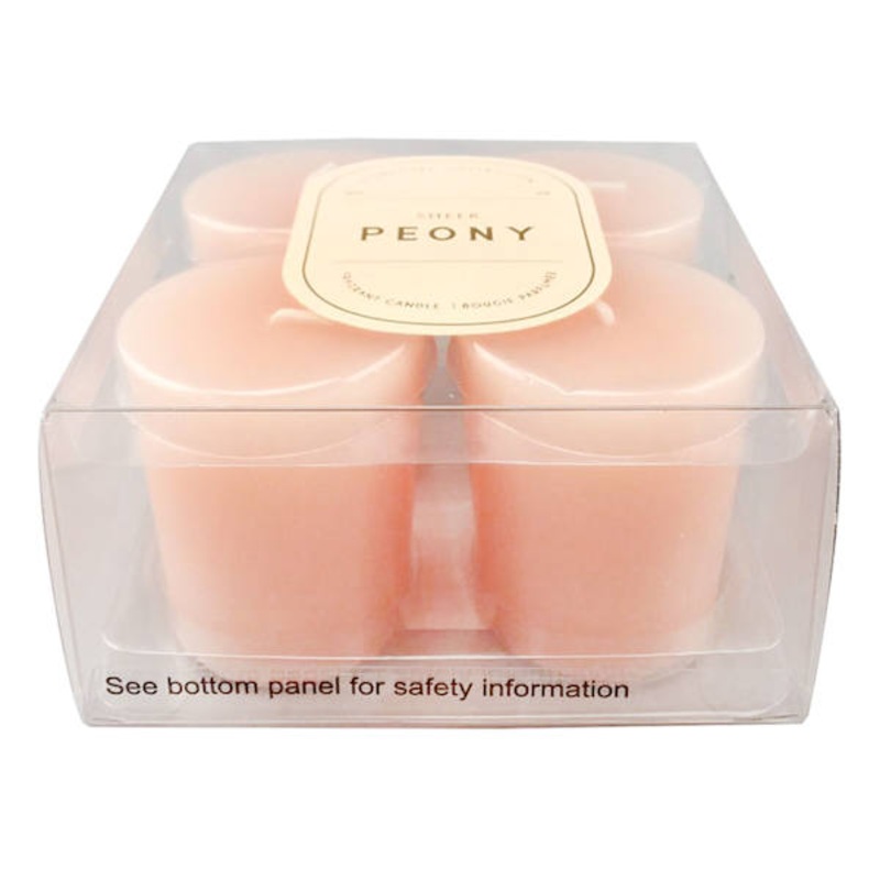 4-Pack Sheer Peony Scented Votive Candles