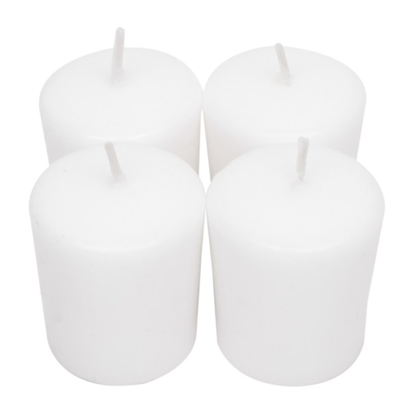 4-Pack Unscented Overdip Votive Candles, White