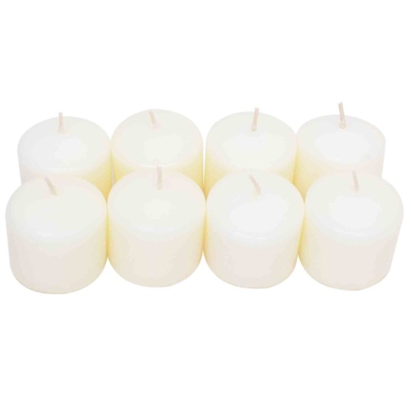 8-Pack Ivory Unscented Overdip Votive Candles